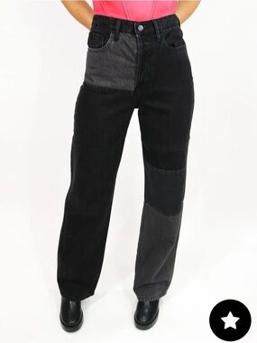 Cello High Waisted Colorblock Jeans |Wide Leg | Size 13